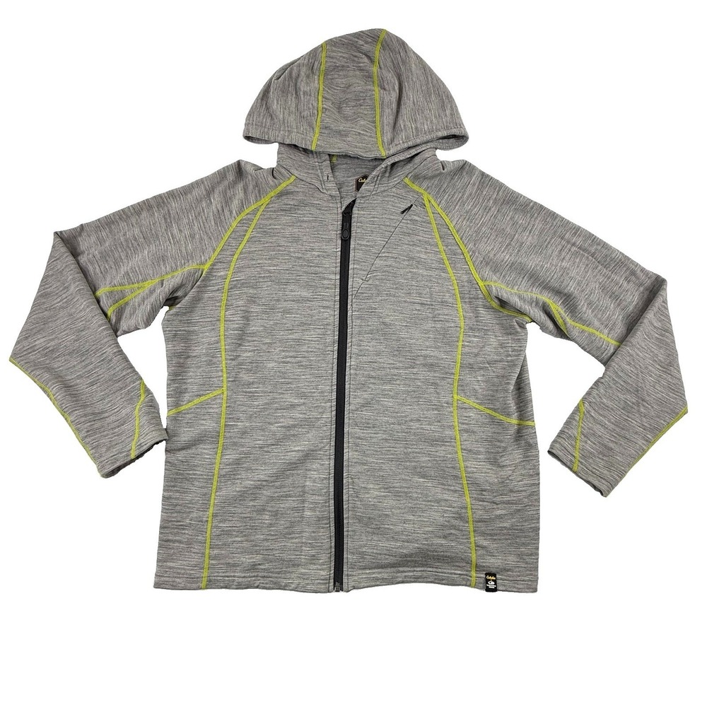 Icebreaker Merino x Cabelas Full Zip Hoodie Jacket Heather Gray Womens 2XL